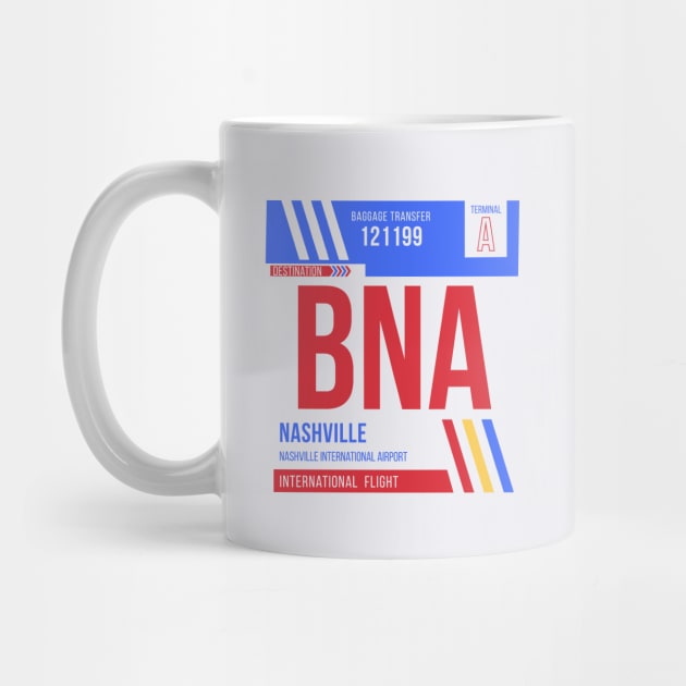 Nashville (BNA) Airport Code Baggage Tag by SLAG_Creative